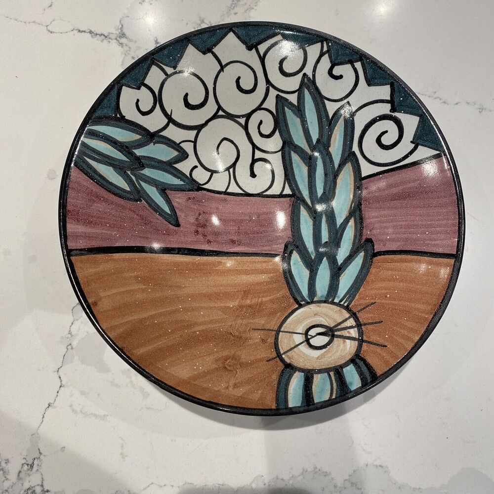Signed Mitch Yung Glazed Studio Pottery Art Bowl Vintage 90s